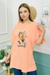 155446 Oversize Baskili Kisa Kol Tshirt